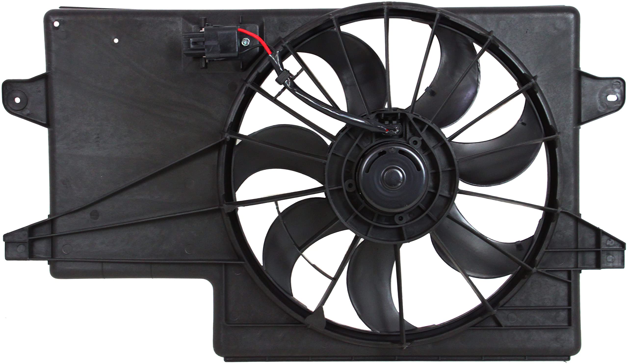 Go-Parts Radiator Fan Shroud Assembly Compatible with 2008-2011 Ford Focus - Includes Resistor - Direct Replacement for 2009 2010 Models - Perfect for Engine Cooling System Repair & Maintenance