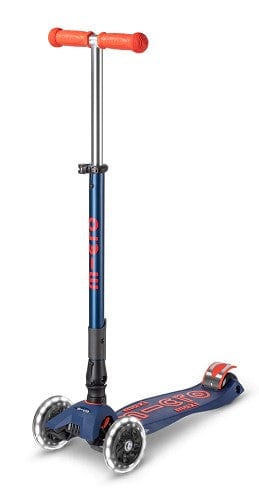 Foldable LED Scooter for Kids - Micro Kickboard Maxi Deluxe | 3-Wheel Kick Scooter with Adjustable Handlebar & Light-Up Wheels | Perfect for Commuting, School & Outdoor Play