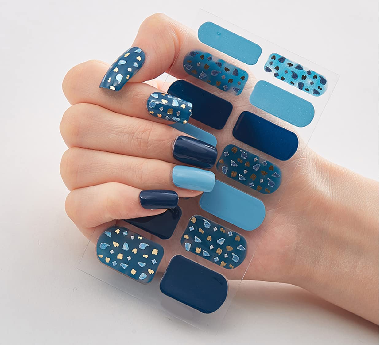 3D Nail Stickers for Women & Girls - Waterproof Self-Adhesive Glitter Nail Art Decals | Luxury DIY Peel Off Nail Extensions (14 Pieces, Multicolor) - Perfect for Parties, Weddings, and Everyday Nail Fashion