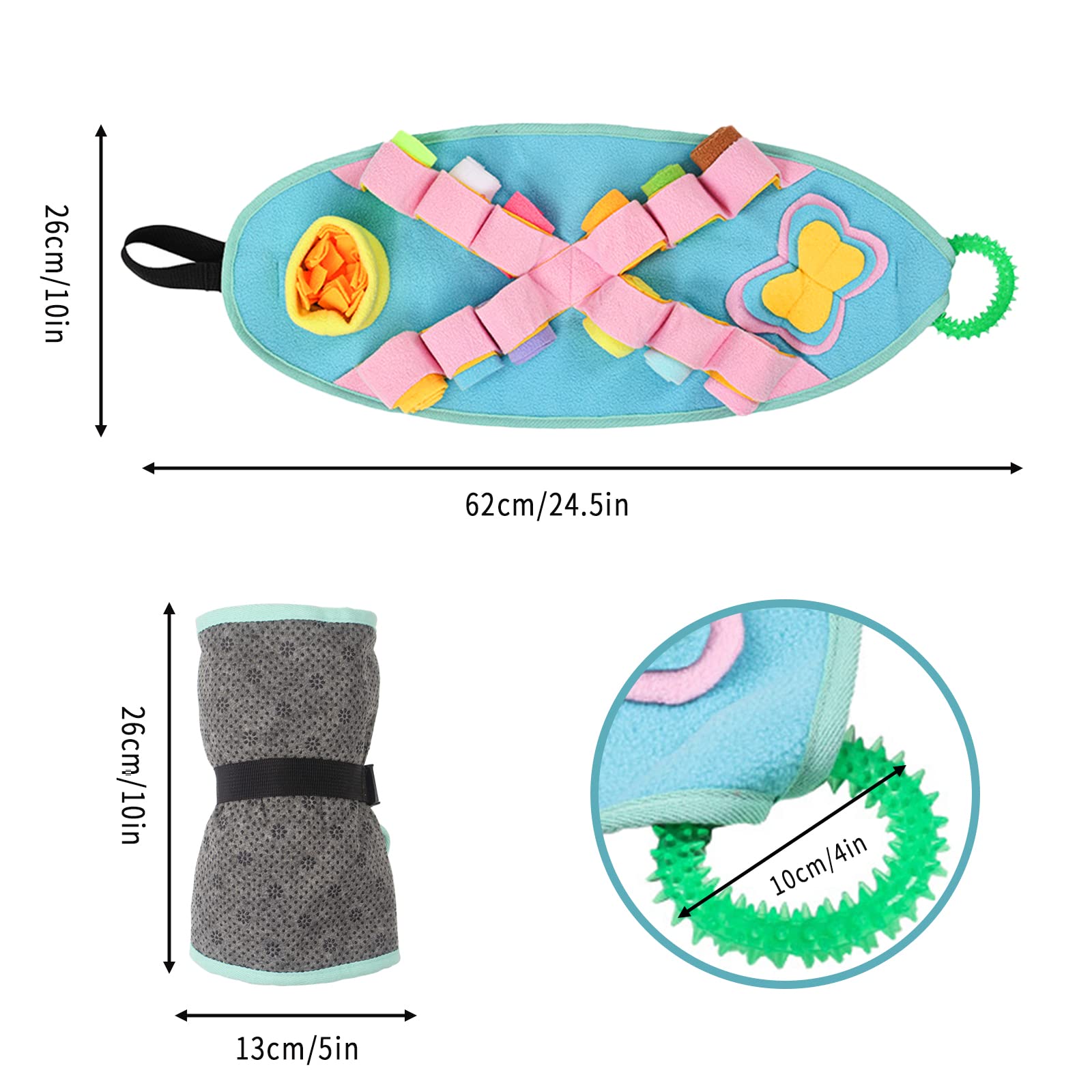 TMKA Snuffle Mat for Dogs - Interactive Puzzle Toy for Small, Medium & Large Dogs - Teething Chew Toy for Puppies & Enrichment Activity - Treat Dispensing Game for Mental Stimulation (Perfect for Indoor Play, Training & Anxiety Relief)