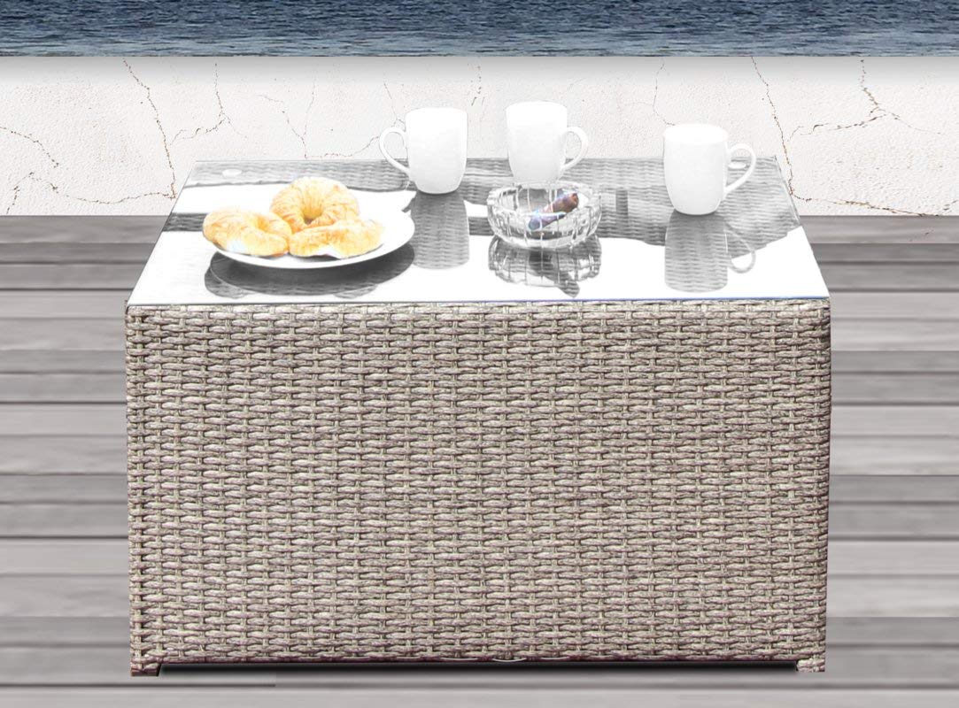 **Weather-Resistant Wicker Patio Sofa Set with Cushions – 6-Piece Outdoor Sectional Set & Coffee Table (No Assembly Required) – Perfect for Backyard, Poolside & Garden Relaxation [CM-1090]**