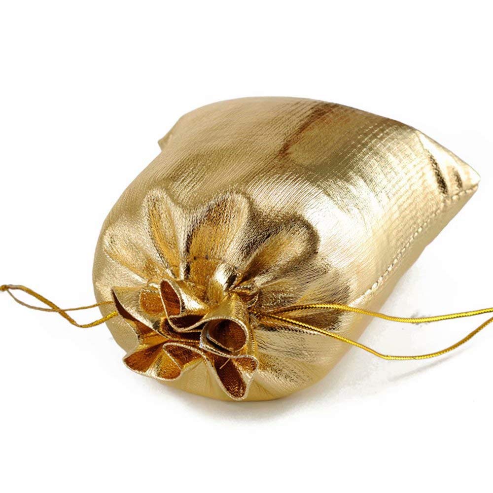 25pcs 5x7 Inch Heavy Duty Drawstring Bags - Gold Jewelry Pouches, Snack & Candy Bags for Wedding, Birthday, Christmas, Thanksgiving Party Decorations - Perfect for Gift Wrapping, Party Favors & Small Item Storage