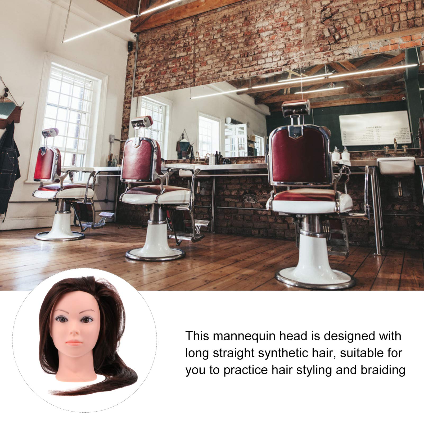Lurrose Braiding Hair Mannequin Head with Stand - Natural Color Training Head for Braided Wigs Practice, Perfect for Salon Styling & Cosmetology Students