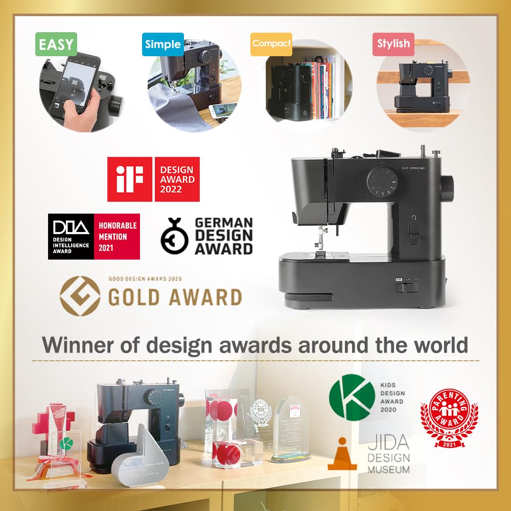 MM-10 Portable Lightweight Sewing Machine for Beginners | Japan Designed Mini Sewer with Foot Pedal | Perfect for Home DIY Projects, Quilting & Clothing Repairs