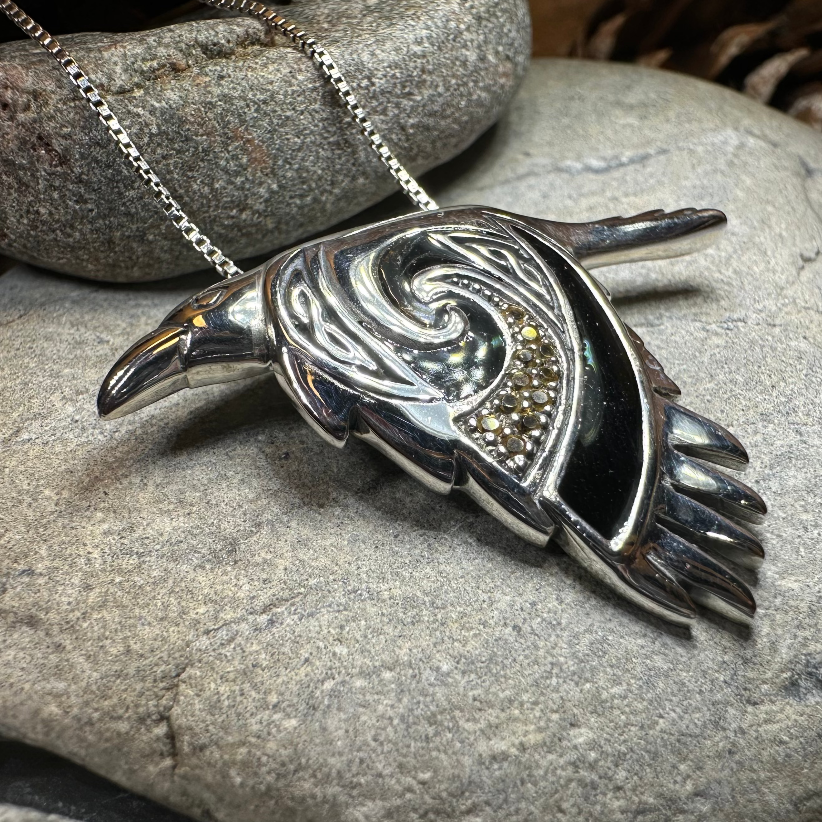 Celtic Raven Necklace for Women - Viking Jewelry with Norse Mythology Symbol - Perfect for Pagan, Gothic & Medieval Fashion Lovers