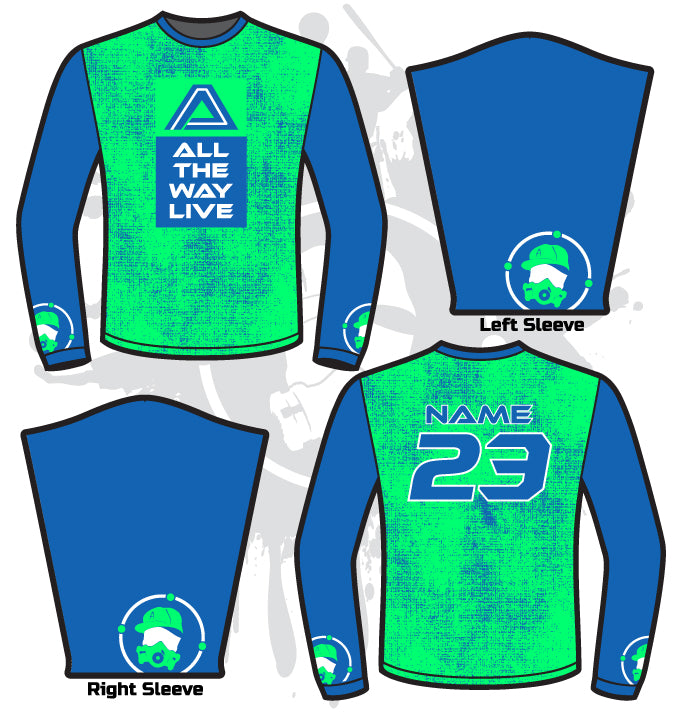 Fade Out Full Dye Long Sleeve Jersey - Breathable Performance Shirt for Men & Women - Perfect for Running, Gym Workouts & Outdoor Sports