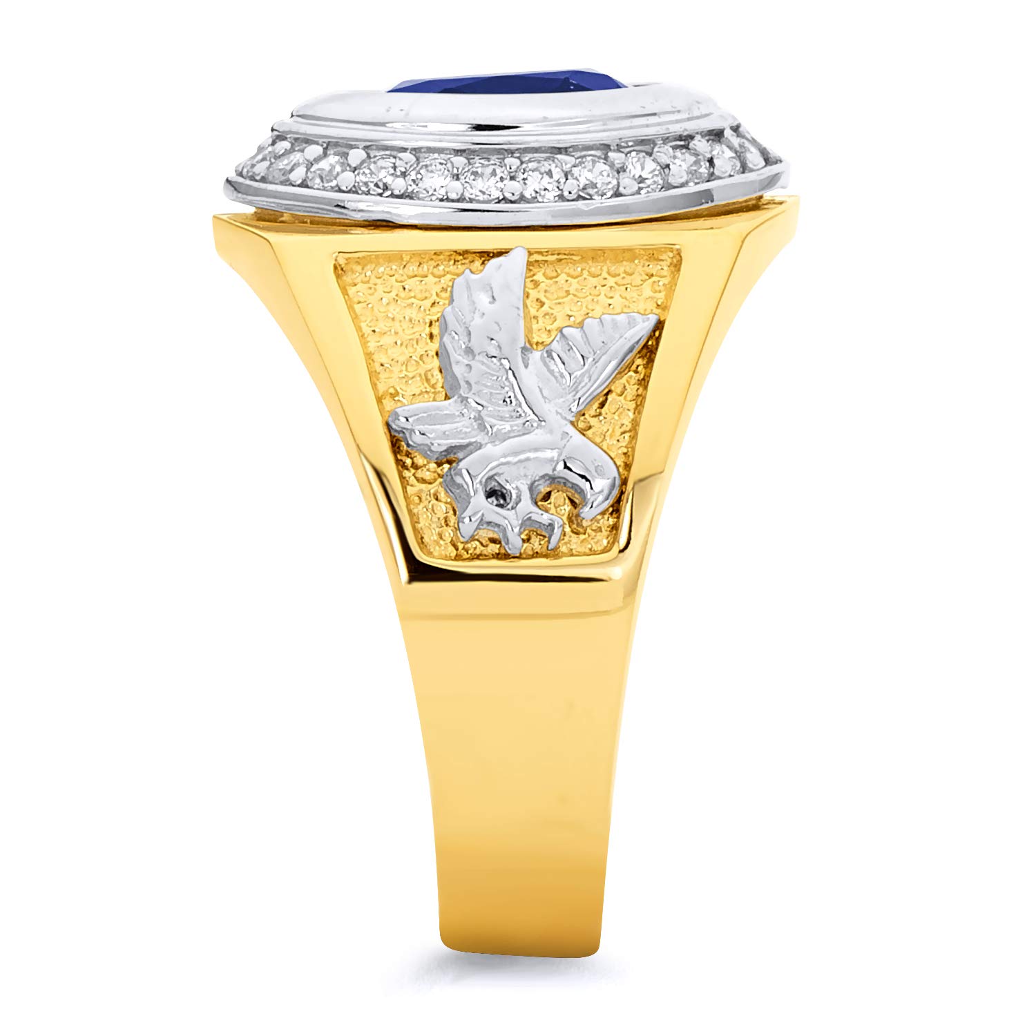 14K Two-Tone Gold Ring for Men - Size 12.5 - Perfect for Weddings, Anniversaries & Special Occasions