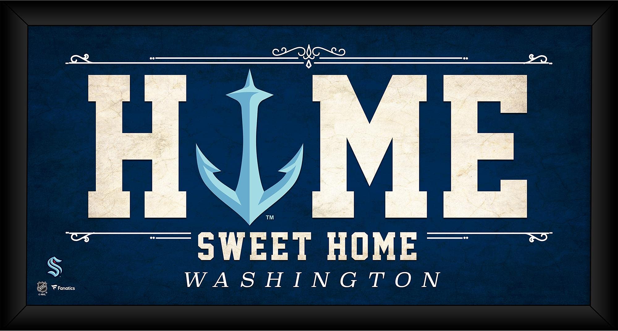 Seattle Kraken Framed 10x20 Inch NHL Team Home Sweet Home Collage - Perfect for Hockey Fans, Man Cave Decor & Sports Memorabilia Collection