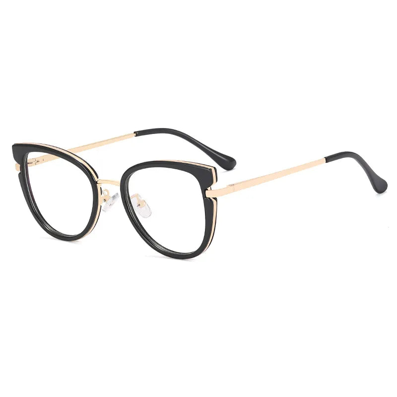 CCspace Women's Full Rim Cat Eye Titanium Eyeglasses Frame 56831 - Lightweight & Durable Eyewear for Work, Reading & Fashion Accessories