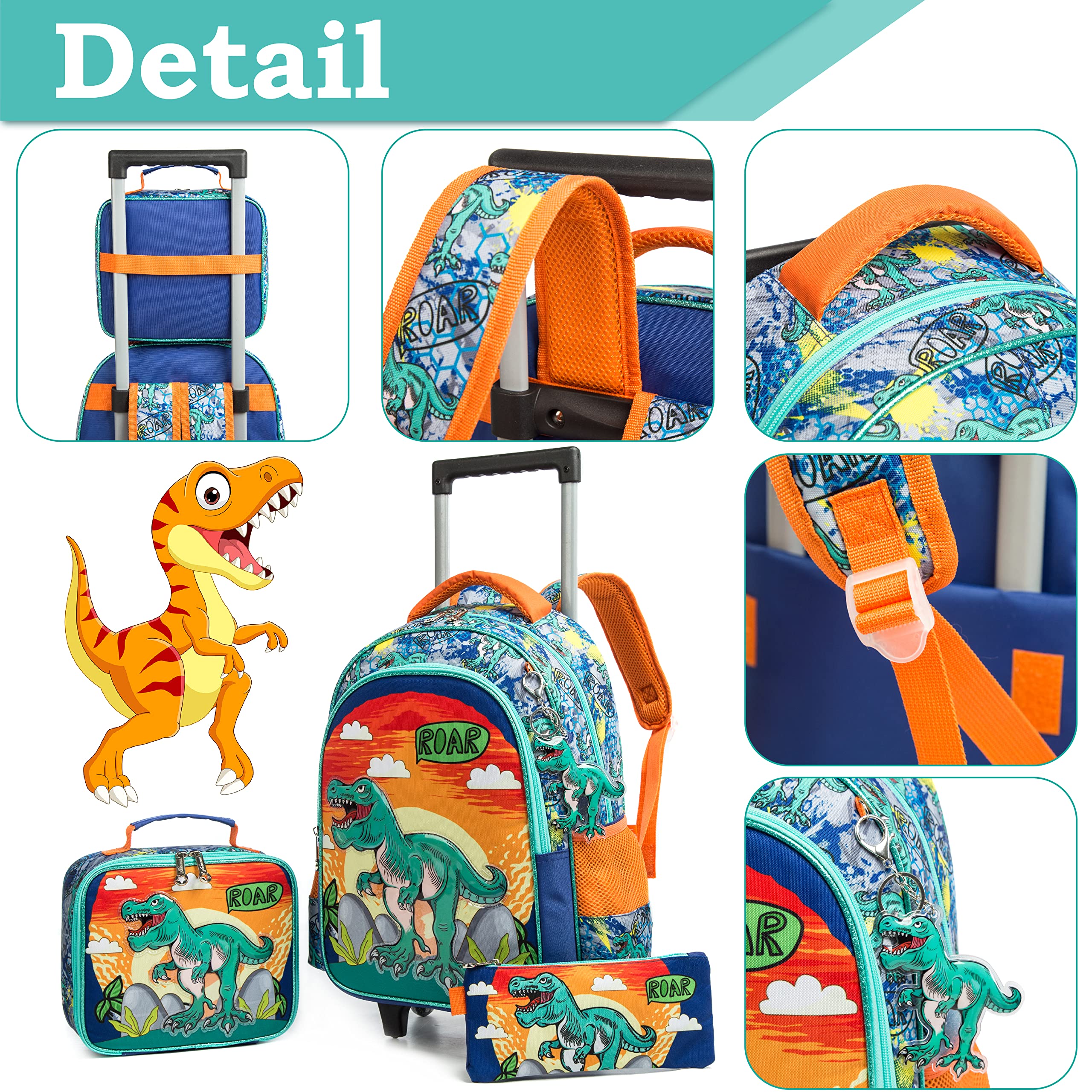 Unicorn 15.7 Inch School Backpack with Wheels for Girls - Perfect for Primary School & Travel
