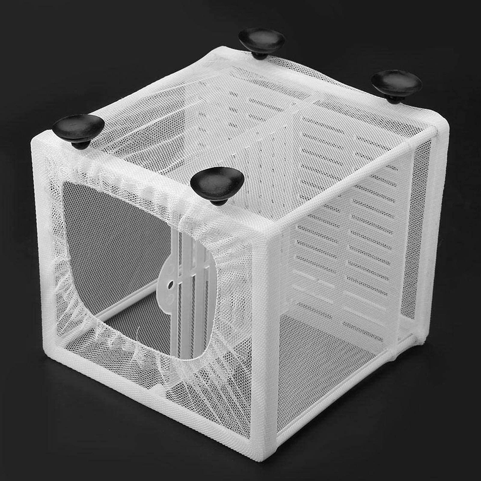 Still Awake Aquarium Fish Breeder Box - 3 Room White Nylon Mesh Hatchery for Spawning, Hatching & Isolating Fry - Perfect for Freshwater & Saltwater Tanks, Breeding Guppies, Bettas & Livebearers