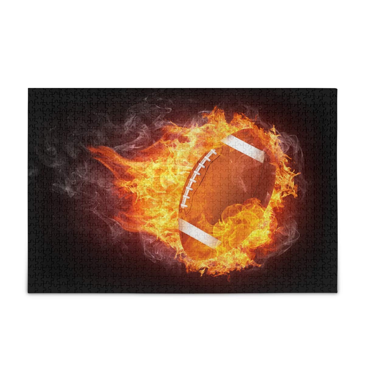 1000 Piece Jigsaw Puzzle for Adults & Teens - Burning Football with Fiery Flames - Challenging Puzzle Game 20