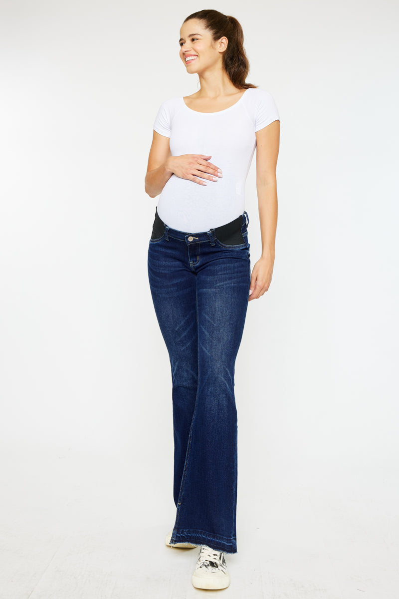 Blanca Maternity Flare Jeans for Women - Stretchy Comfortable Pregnancy Pants with Flared Leg - Perfect for Work, Casual Wear & Nursing