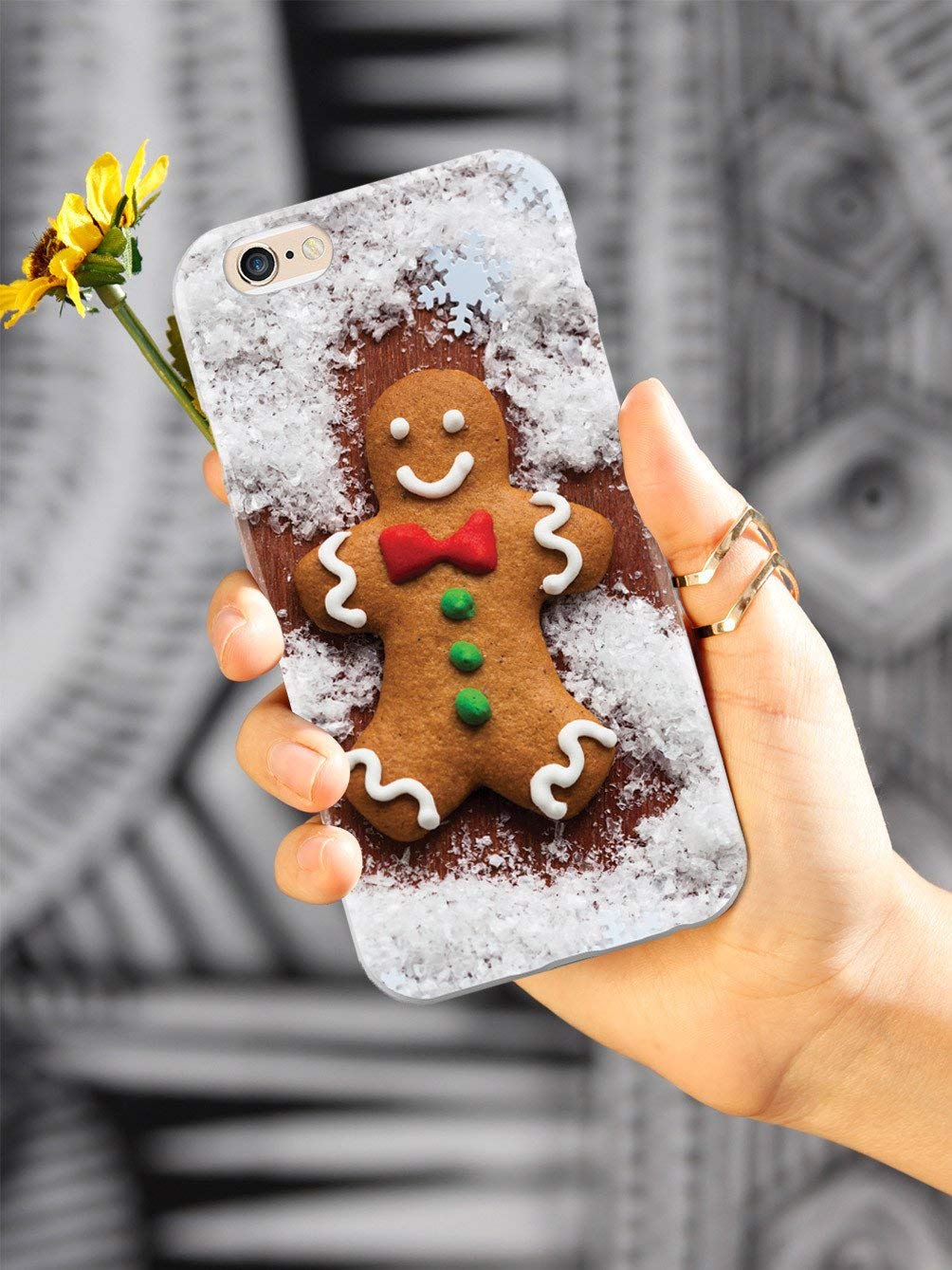 Inspired Cases - Premium 3D Textured Protective Phone Case Compatible with iPhone 7 | Gingerbread Snow Angel Design | Shockproof & Scratch-Resistant | Perfect for Daily Use, Travel & Outdoor Activities