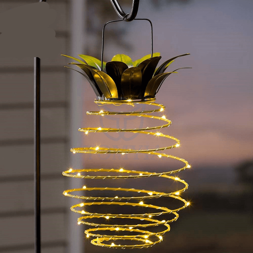 Solar Pineapple Lamp - Waterproof Outdoor Garden Decor with Warm White LED Light for Patio, Backyard, and Pathway Lighting