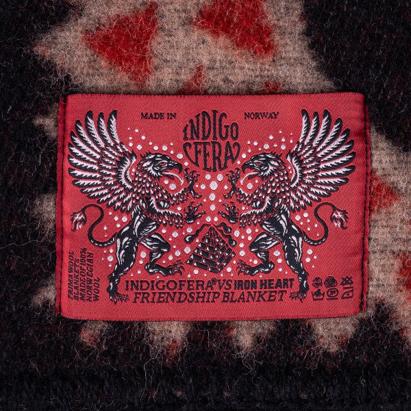 Iron Heart x Indigofera Friendship Blanket IHxIF 01 - Premium Denim Throw Blanket for Men & Women - Cozy Home Decor, Camping & Outdoor Use