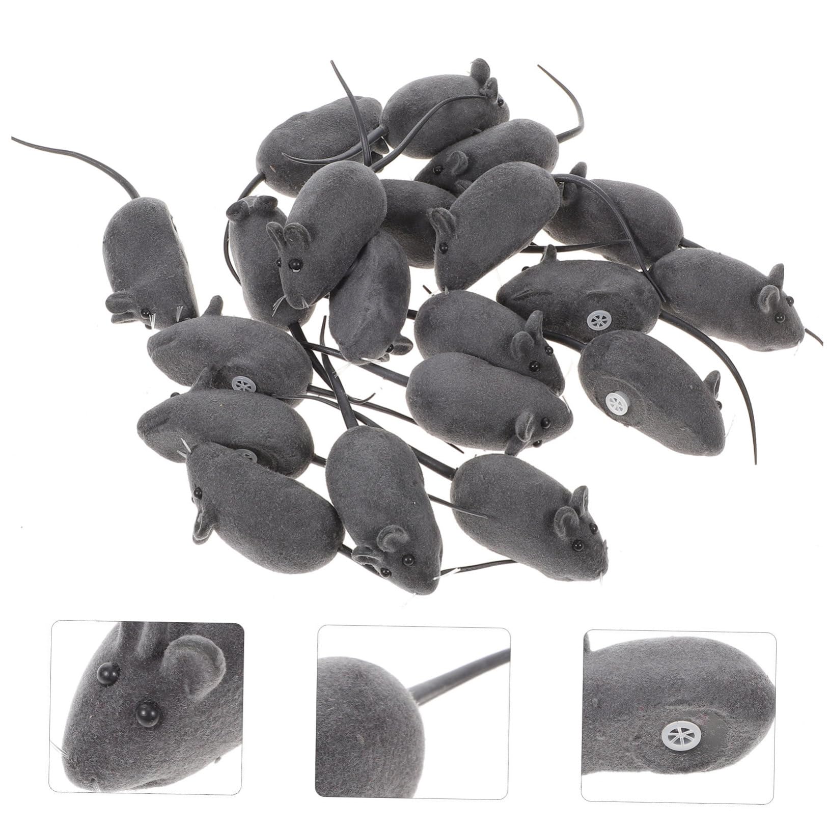 20pcs Squeaky Cat Toys Mice - Interactive Soft Mouse Toys for Kittens - Noisy Fun Pet Play with Random Colors - Perfect for Indoor Playtime & Hunting Simulation