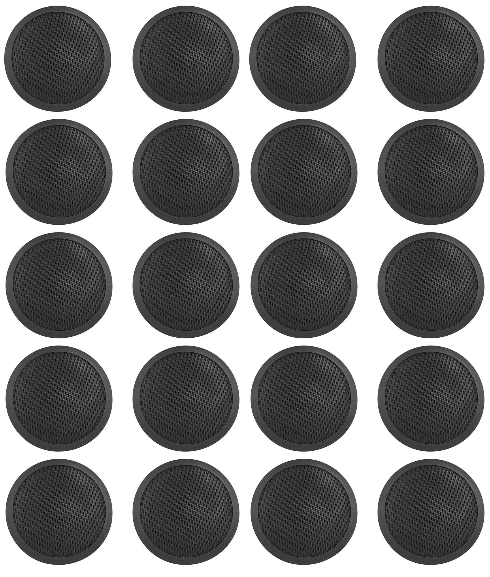 Rockville 20 CCL6T Black 70V 6-Inch Commercial Ceiling Speakers - High-Quality Sound for Restaurants, Offices, Retail Stores & Background Music Systems