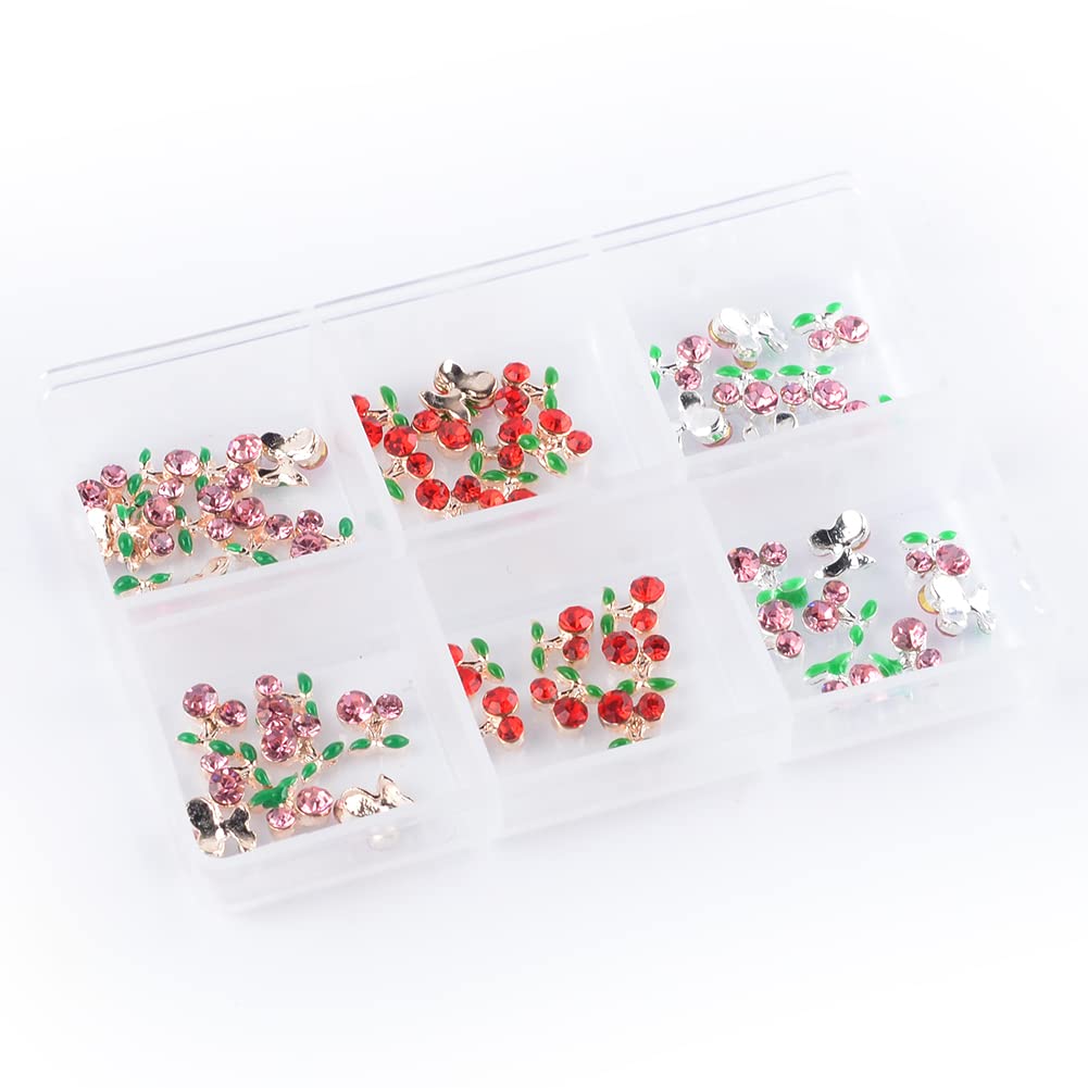 3D Nail Art Charms Rhinestones - 60pcs Alloy Crystal Diamonds Nail Studs with Glitter Design for DIY Nail Art, Manicure & Pedicure | Luxury Nail Accessories & Gems for Professional Salon, Home Use, Party & Wedding Nail Decoration