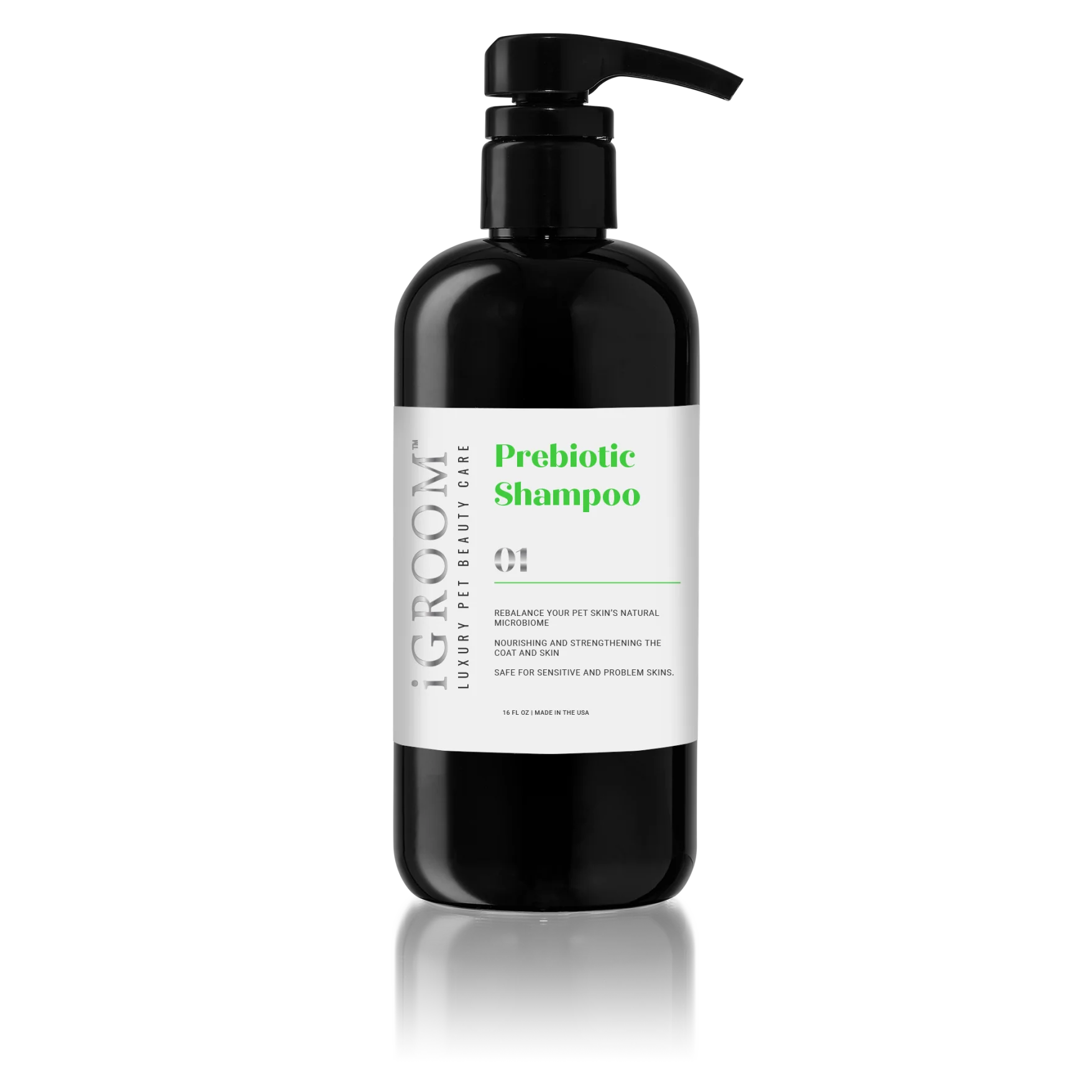 iGROOM Prebiotic Shampoo for Dogs - Gentle & Hypoallergenic (2 Sizes: 16oz & 32oz) - Promotes Healthy Skin & Coat - Perfect for Sensitive Skin & Allergy-Prone Pets - Use During Bath Time for a Soothing Cleanse