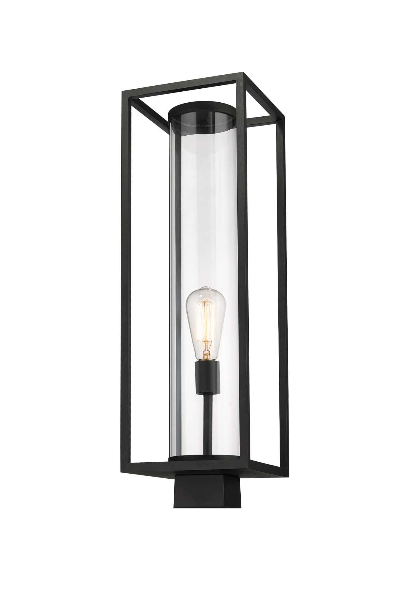 Z-Lite 584PHBS-DBZ-OBS 1-Light Outdoor Post Mount Light Fixture in Brass Finish - Perfect for Porch, Garden, and Pathway Lighting