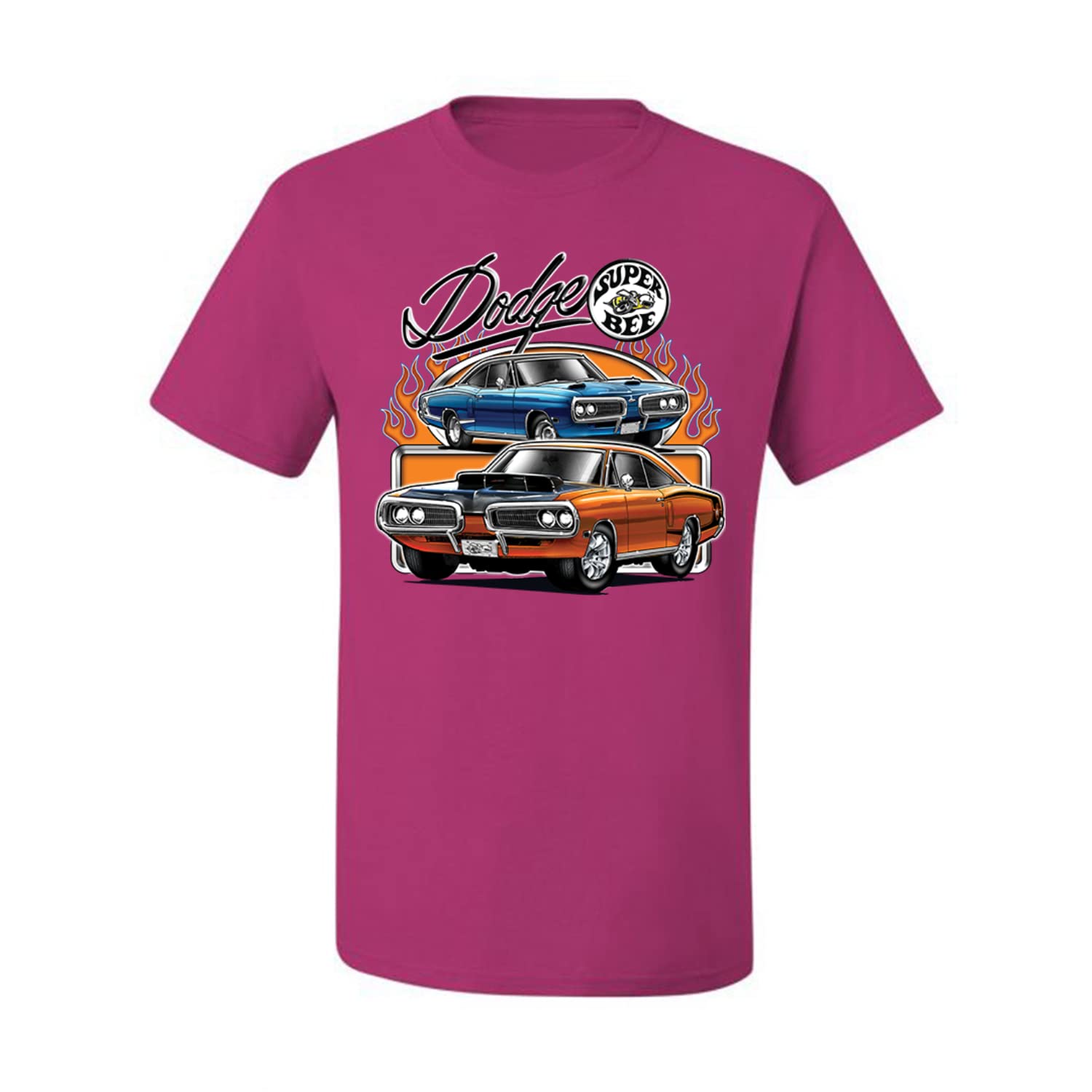 Flaming Dodge Super Bee Muscle Car T-Shirt for Men | Vintage American Muscle Car Graphic Tee | Perfect for Car Enthusiasts & Casual Wear
