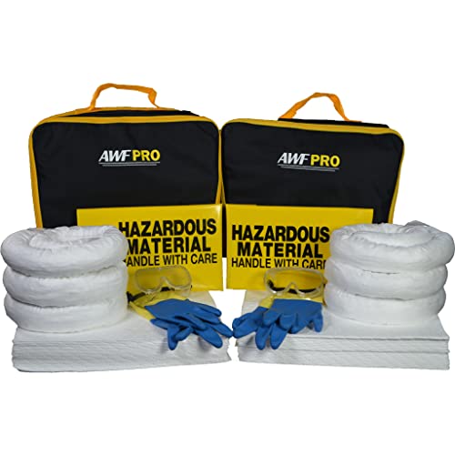 35-Piece Portable Oil Spill Cleanup Kit with Sorbent Pads, Socks & Safety Gear - Heavy Duty Reusable Nylon Storage Bag - Ideal for Truck, Car & Home Emergency Spills, Garage Maintenance & Workshop Safety
