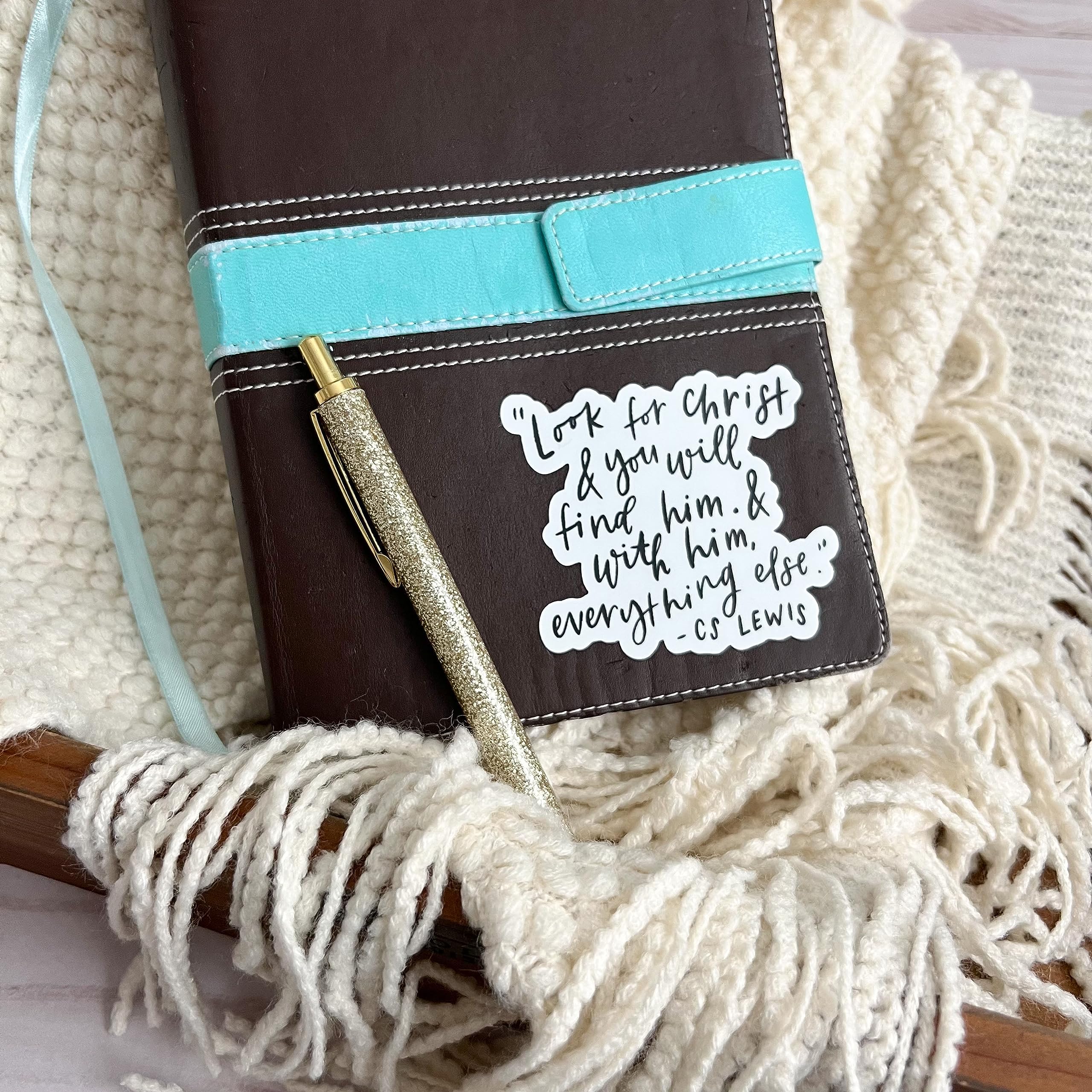 Bible Journaling Stickers - Inspirational CS Lewis Quote Decals for Christian Faith & Religious Devotion | Perfect for Bible Study, Prayer Journals & Spiritual Gifts
