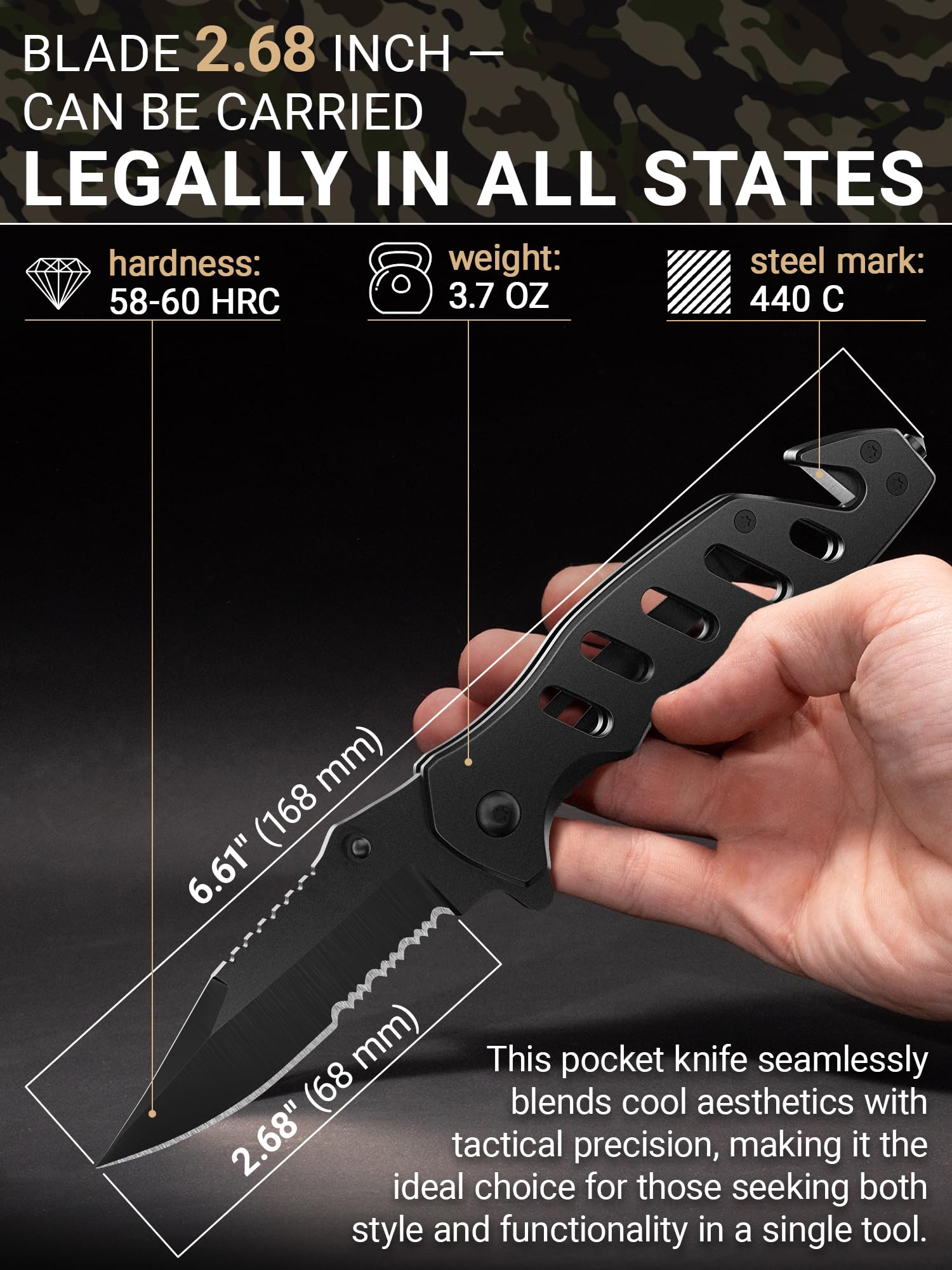 Tactical Folding Knife with 2.68