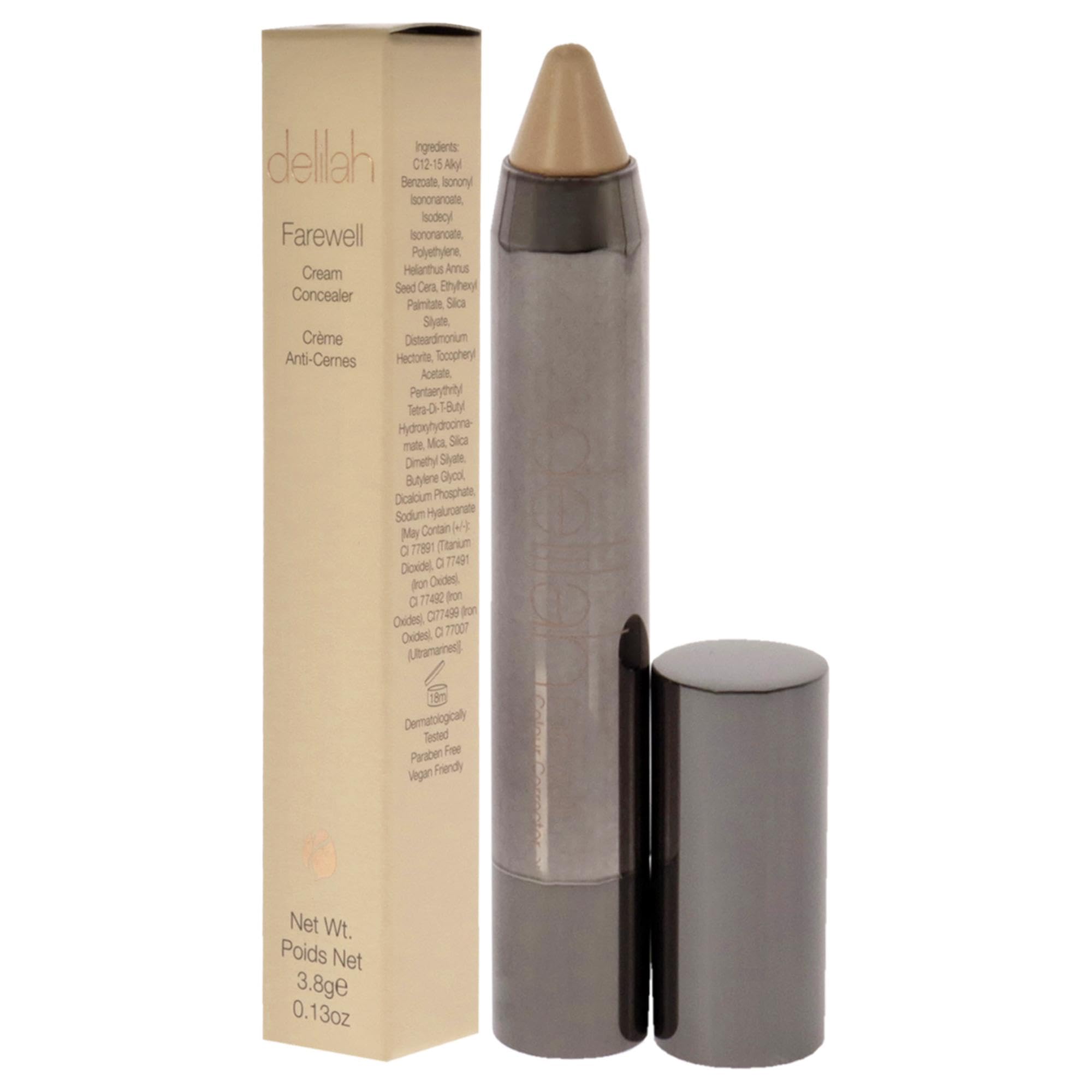 Delilah Farewell Cream Concealer - Full Coverage, Long-Lasting, 0.13 oz - Perfect for Dark Circles, Blemishes & Under Eye Concealing - Ideal for Everyday Makeup & Professional Use