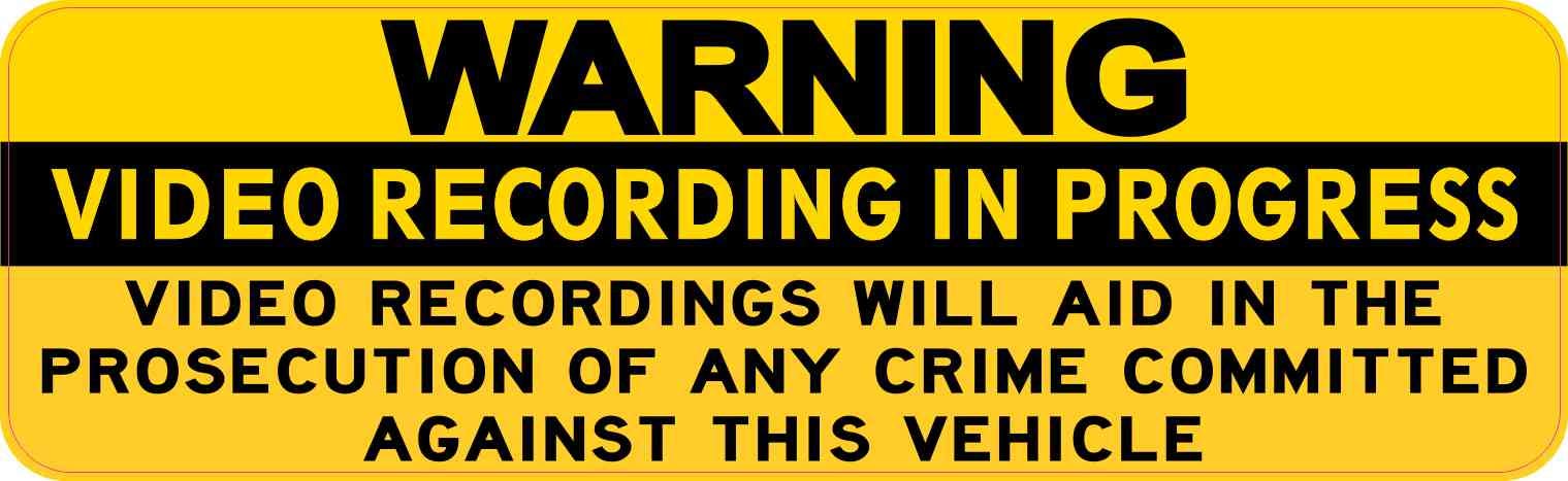 StickerTalk Vehicle Video Recording in Progress Vinyl Decal - 10