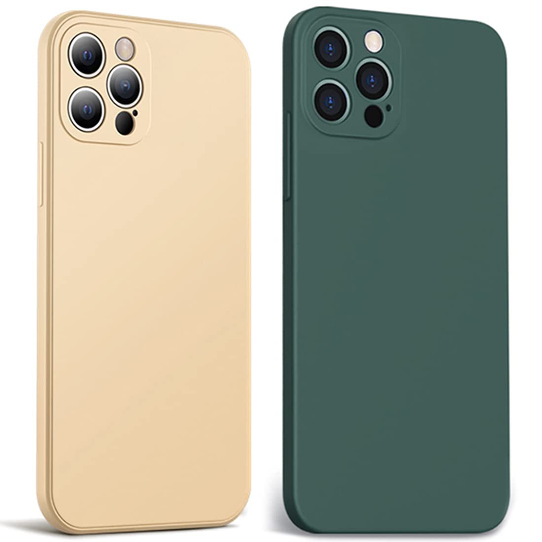 iPhone 12 Pro Case with Camera Lens Protector - 2 Pack Liquid Silicone Gel Rubber Phone Cover for Women, Slim Soft Full Body Protection with Microfiber Lining (6.1 Inch) | Perfect for Everyday Use, Travel & Gift Giving