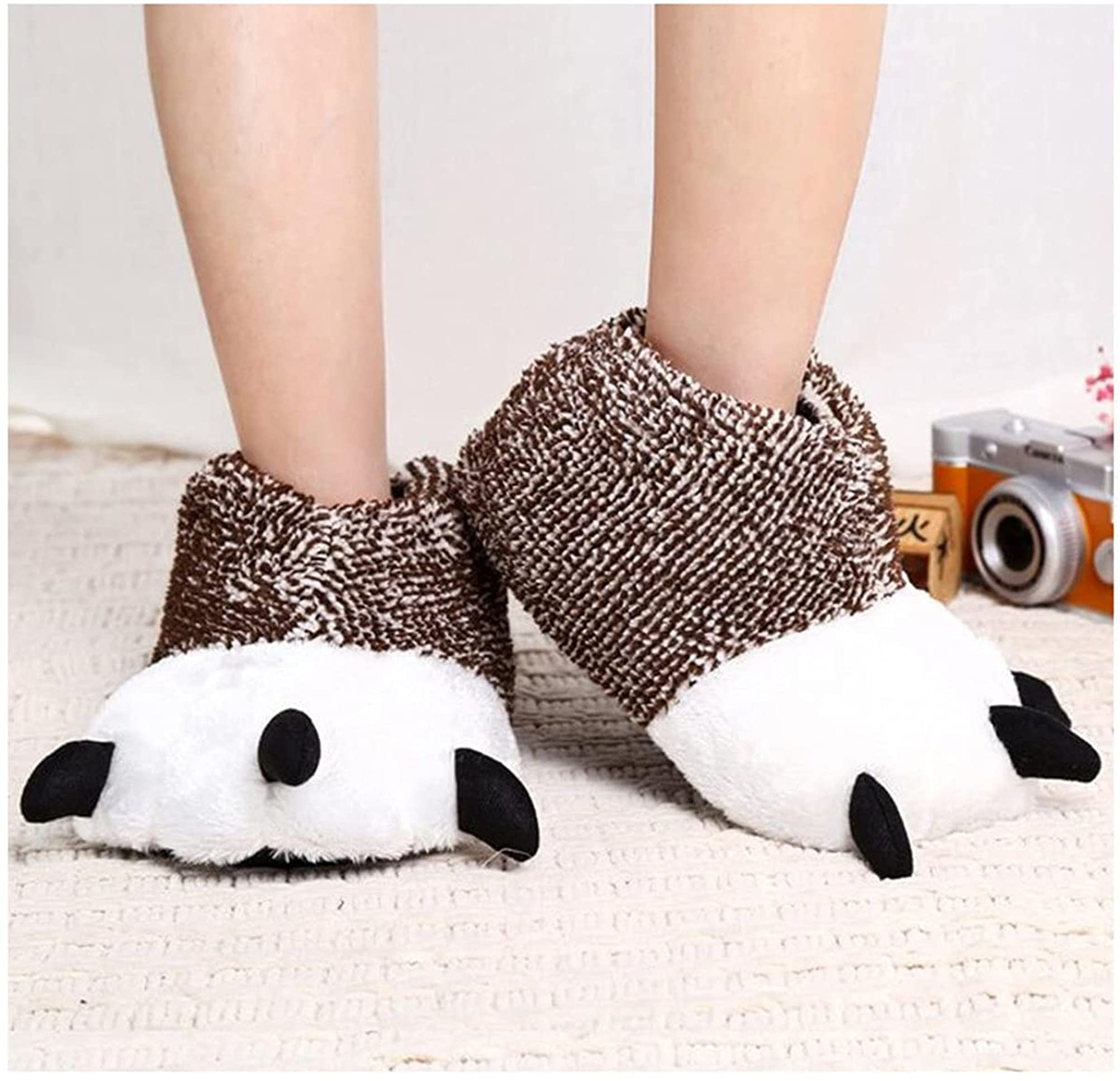 Bear Paw Slippers for Women & Men - Cozy Plush Animal House Shoes for Winter - Soft & Warm Cartoon Slippers for Indoor Comfort | Perfect for Lounging at Home, Gift Giving & Cold Weather Wear