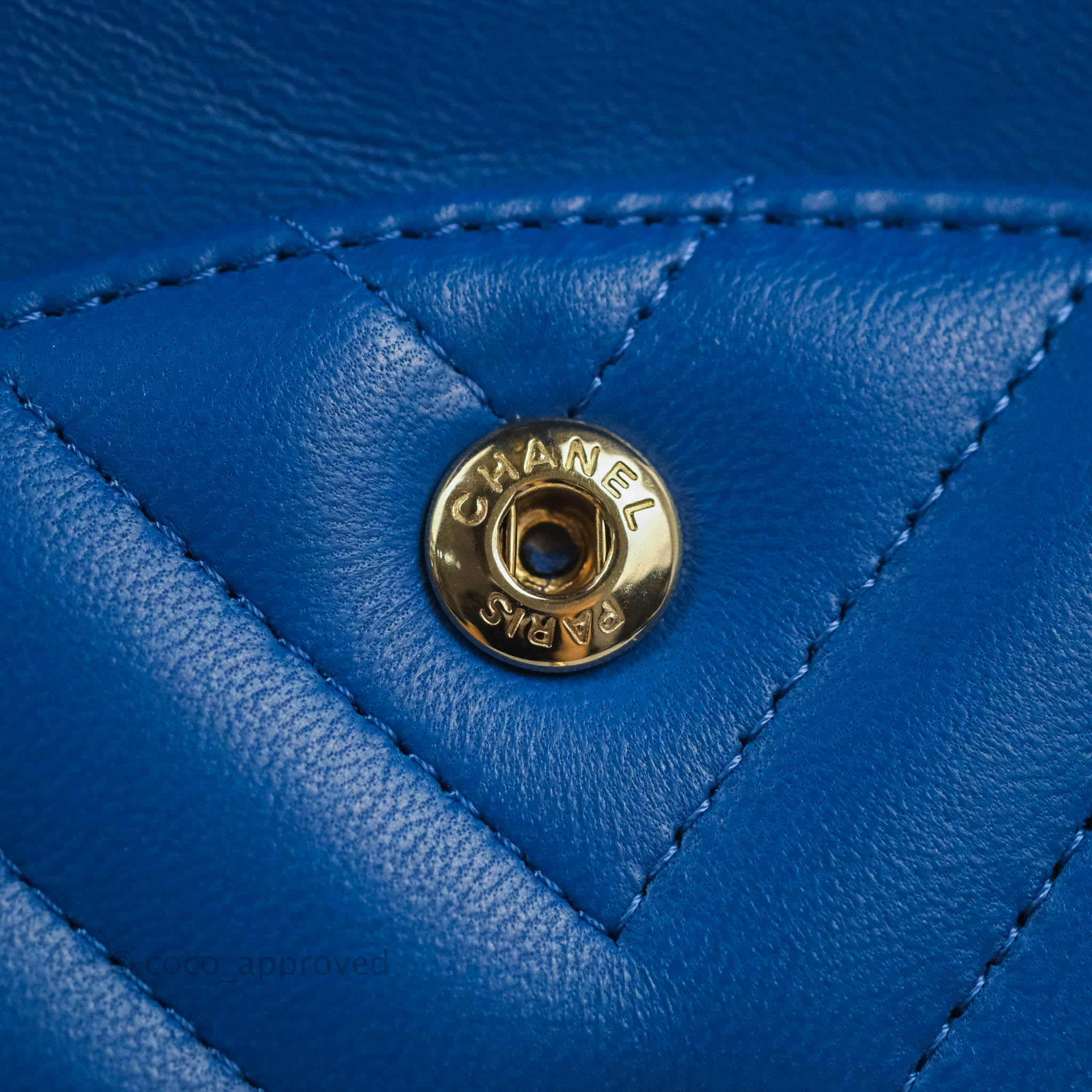Chanel Classic Chevron Small Double Flap Bag in Blue Lambskin Leather with Gold Hardware - Luxury Crossbody Purse for Women, Perfect for Evening Events & Date Nights