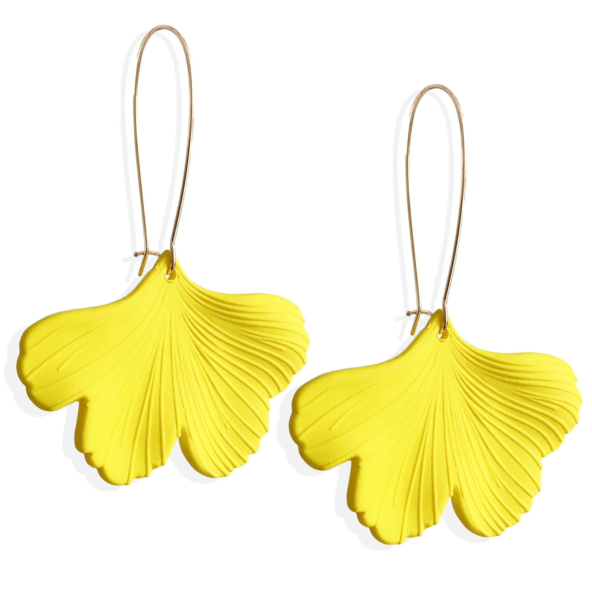 SLSF Elegant Matte Resin Flower Petal Dangle Drop Earrings - Bohemian Red Floral Leaf Statement Jewelry for Women & Girls | Perfect for Weddings, Parties & Boho Fashion Gifts