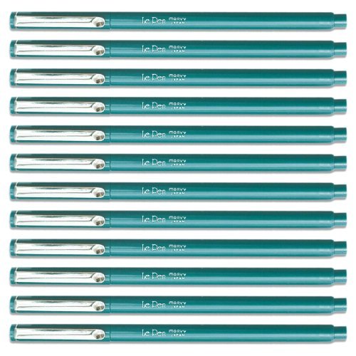 UCHIDA TEAL Le Pen 0.3mm Micro Fine Point Pens - Pack of 12 Vibrant Colored Markers for Journaling, Note Taking & Art Projects (BOX-4300-S-73)