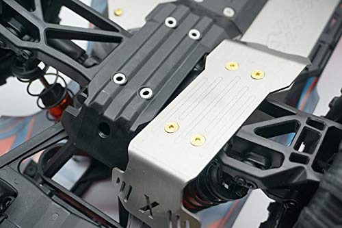 GPM Stainless Steel Skid Plates 36Pc Set for Traxxas 1/10 Maxx 4WD Monster Truck - Front, Center & Rear Chassis Upgrade Parts (Hollow Version) | Off-Road Protection & Durability Enhancement
