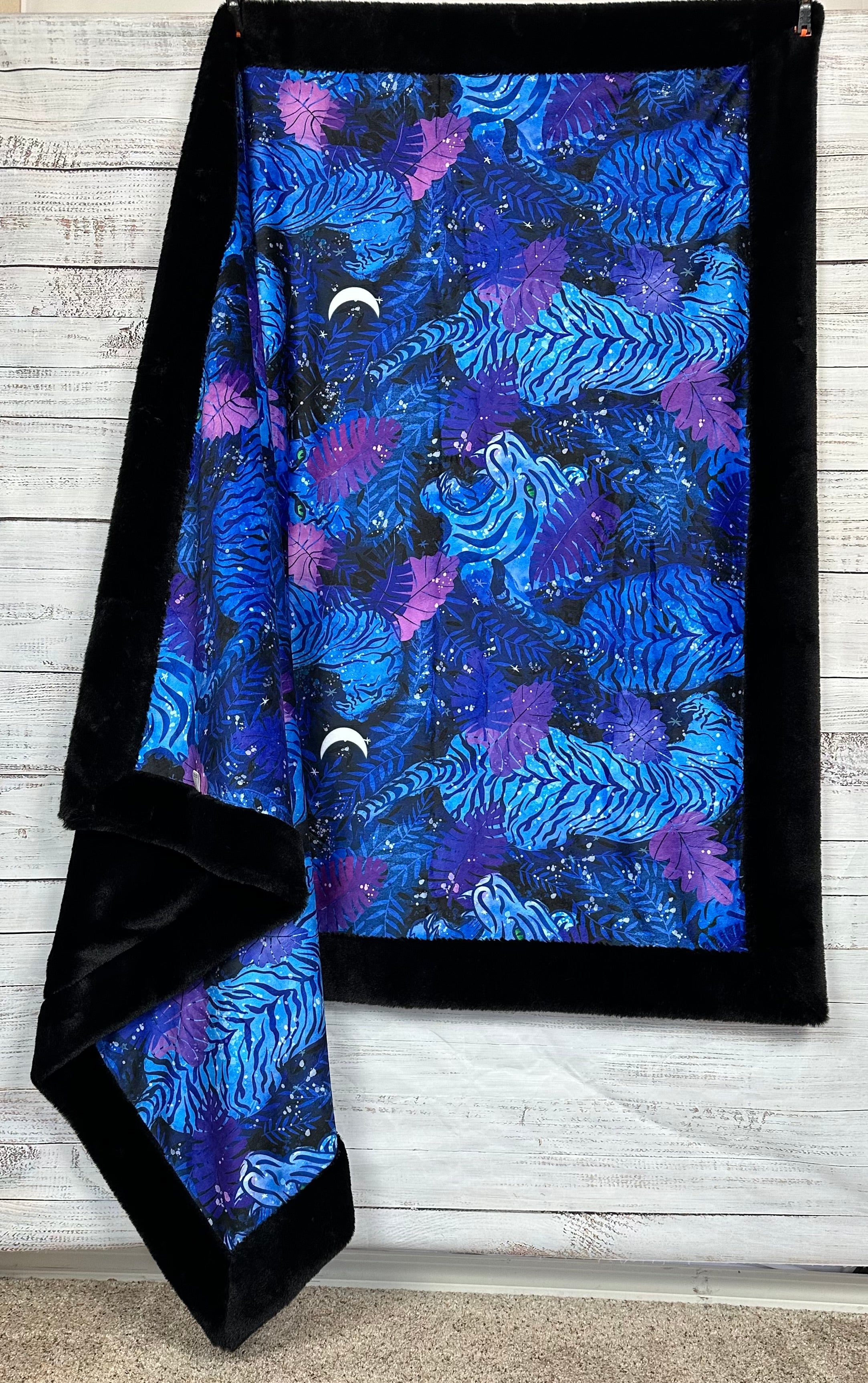 Year of the Tiger Black Seal Large 55x79 Minky Blanket - Soft Cozy Throw for Home Decor, Bedroom, Sofa & Gift Giving