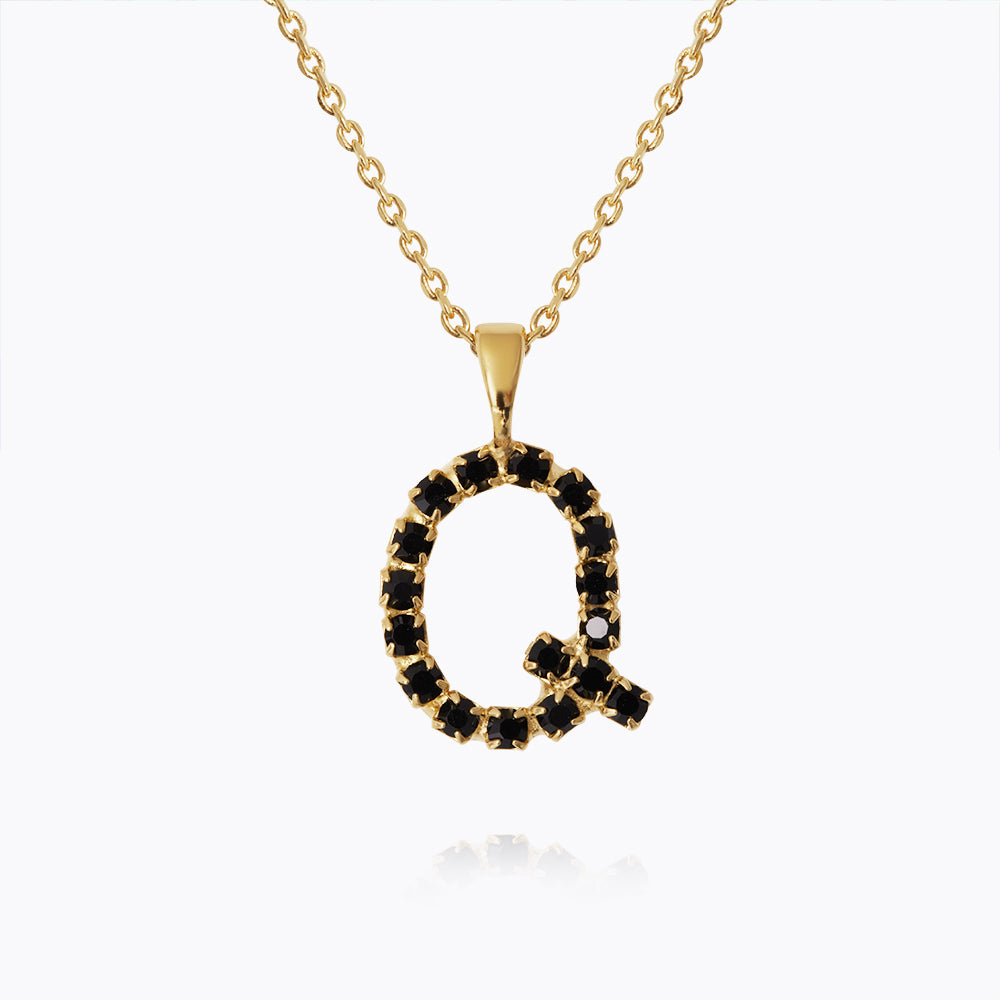 Mini Letter Necklace - Personalized Initial Pendant in Black | Elegant Layering Jewelry for Women, Perfect for Gifts & Everyday Wear