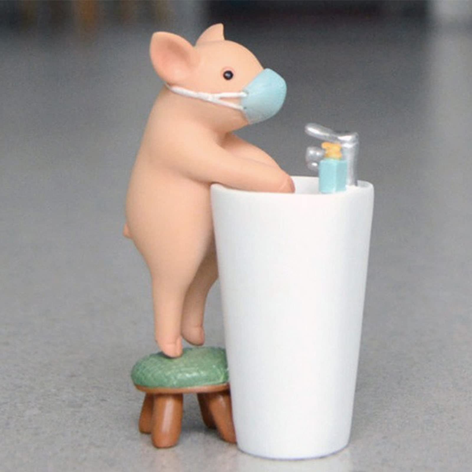 Mini Pig Figurine & Resin Decor for Fairy Gardens & Bathrooms