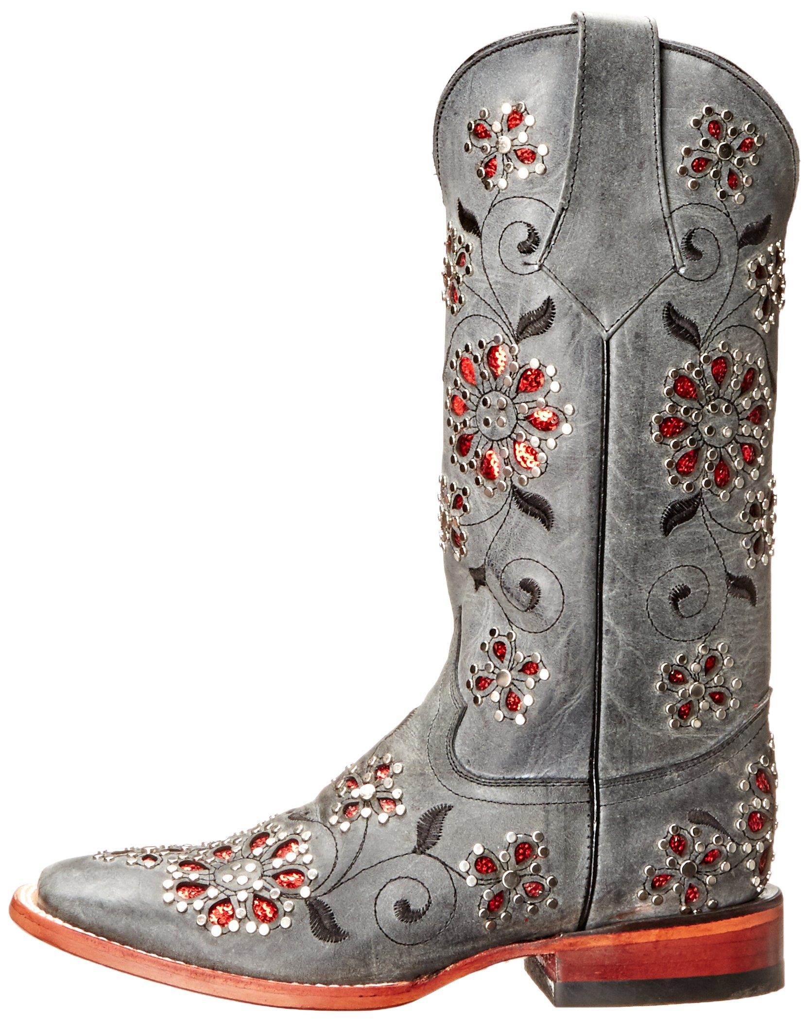 Women's Winter Blossom Western Boots - Waterproof Leather Cowgirl Boots for Women, Comfortable Riding Boots with Warm Fleece Lining - Perfect for Country Rides, Winter Fashion & Outdoor Adventures