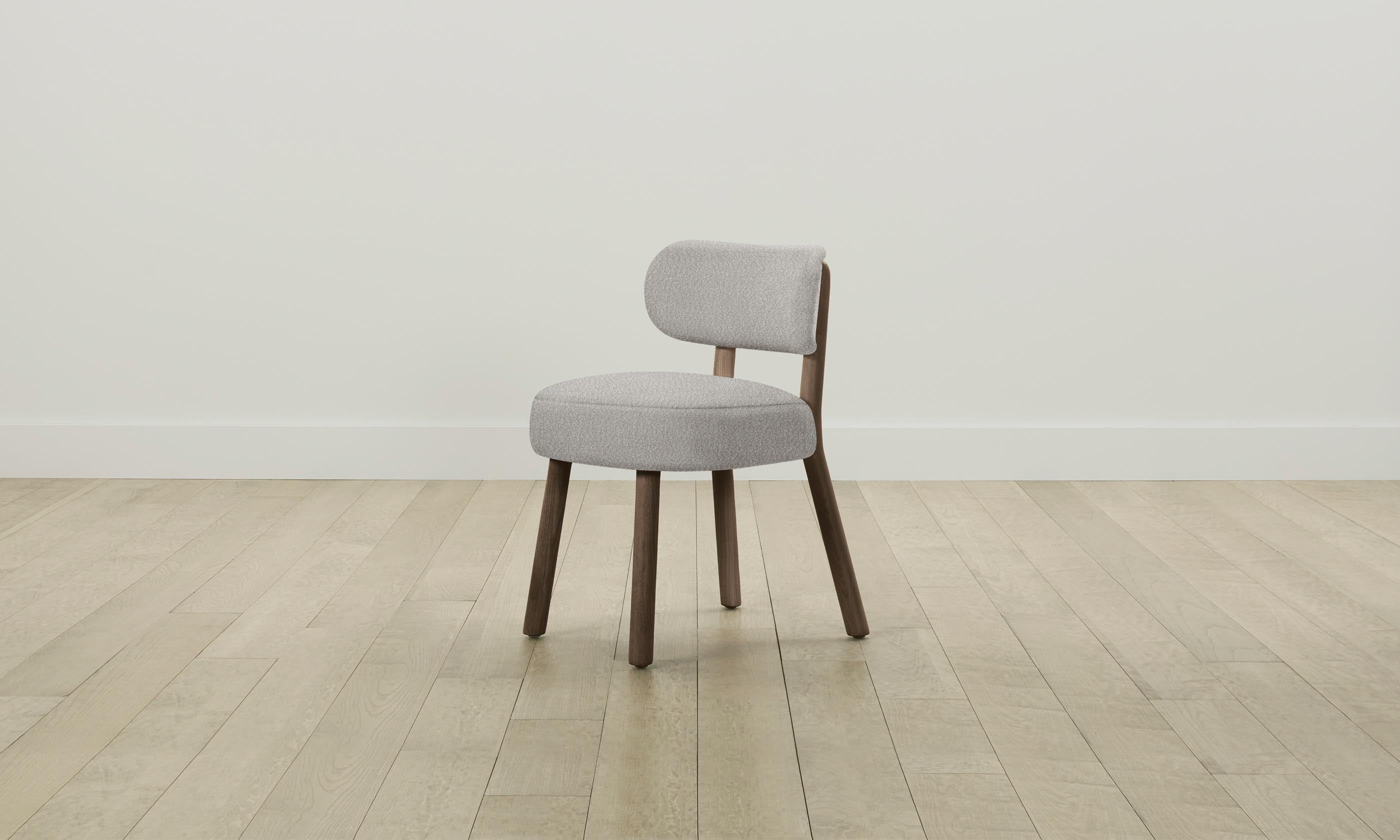 The Jane Dining Chair - Italian Bouclé Fossil Upholstered Accent Chair for Modern Dining Room, Kitchen, or Breakfast Nook - Elegant & Comfortable Seating