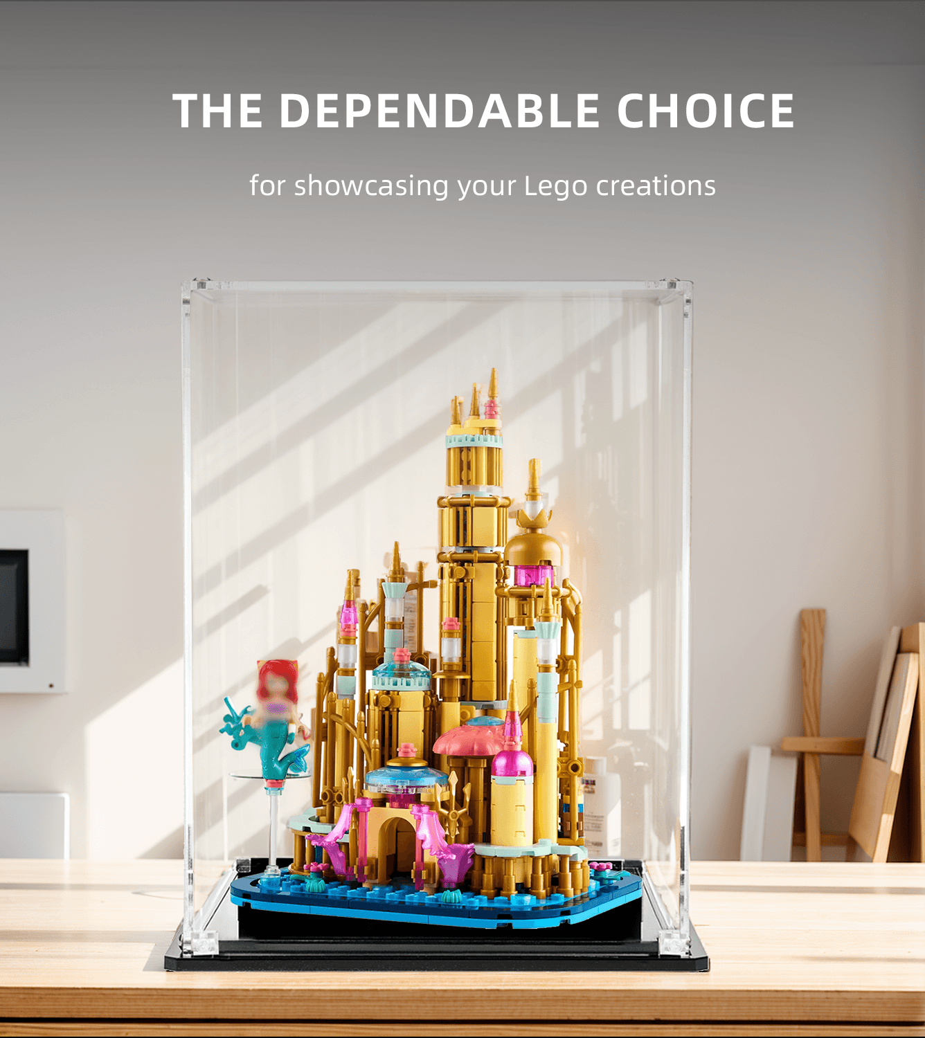 LEGO Mini Disney Ariel's Castle 40708 Display Case - Clear Acrylic Protector for Collectible Building Set - Perfect for Showcasing in Home, Office, or Gift Display
