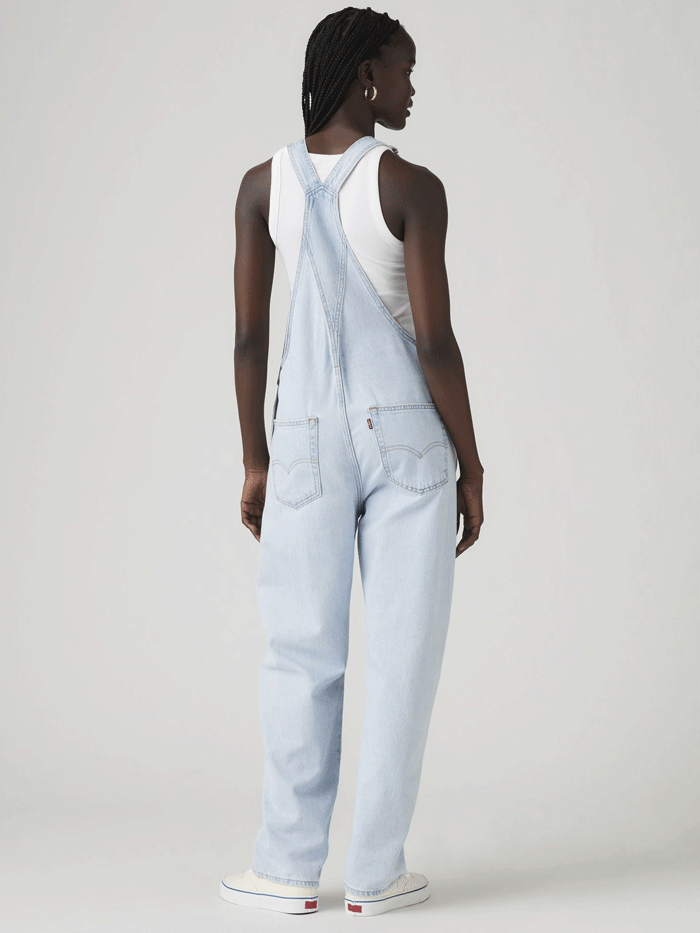Levi's 853150035 Women's Vintage Overalls Light Wash Denim Jumpsuit - Perfect for Casual Outfits, Farmhouse Style & Retro Fashion