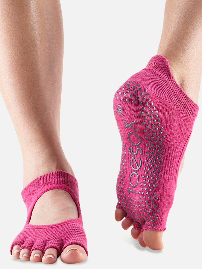 ToeSox Half Toe Bellarina Women's Non-Slip Yoga Grip Socks for Barre, Pilates & Dance - Breathable Workout Socks with Arch Support