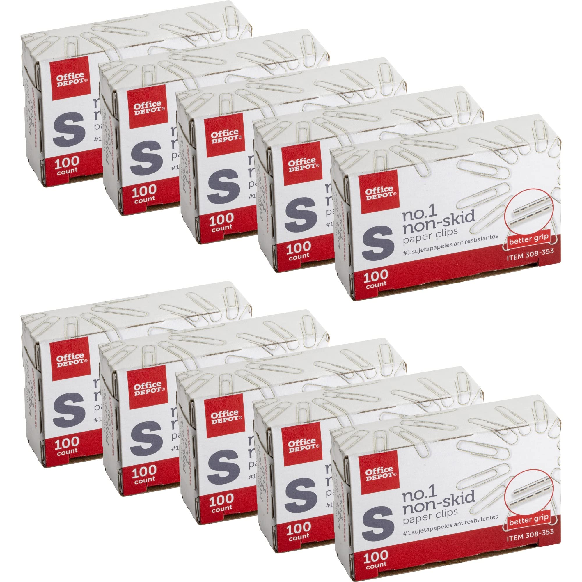 Office Depot Silver Paper Clips - 100 Pack for Office & School Use