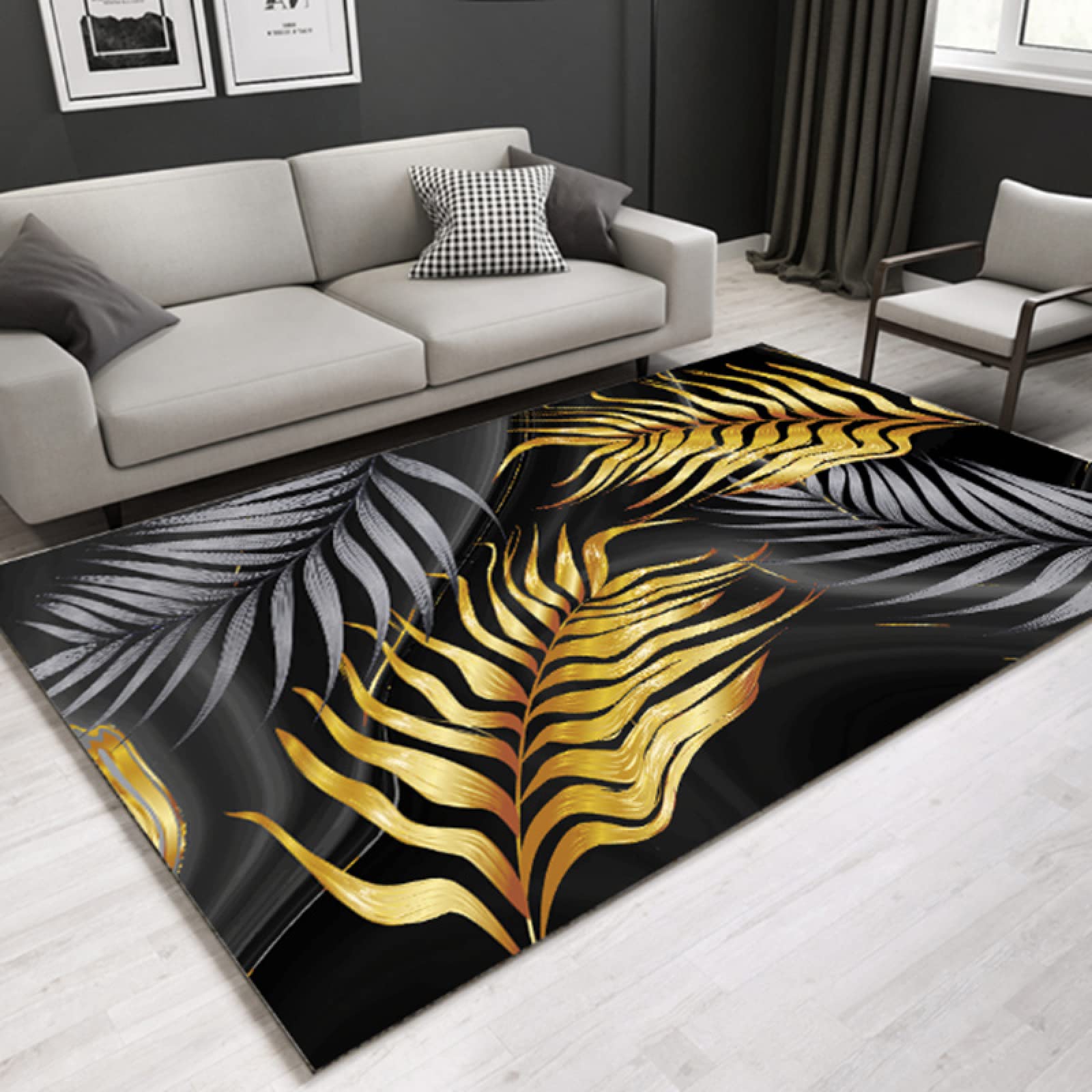 Luxury Two-Tone Feather Area Rug - Soft Machine Washable Eco-Friendly 5x8ft Lightweight Rug for Living Room, Bedroom, Dining Room & Kids Room - Perfect for Home Decor, Cozy Spaces & Modern Interior Design
