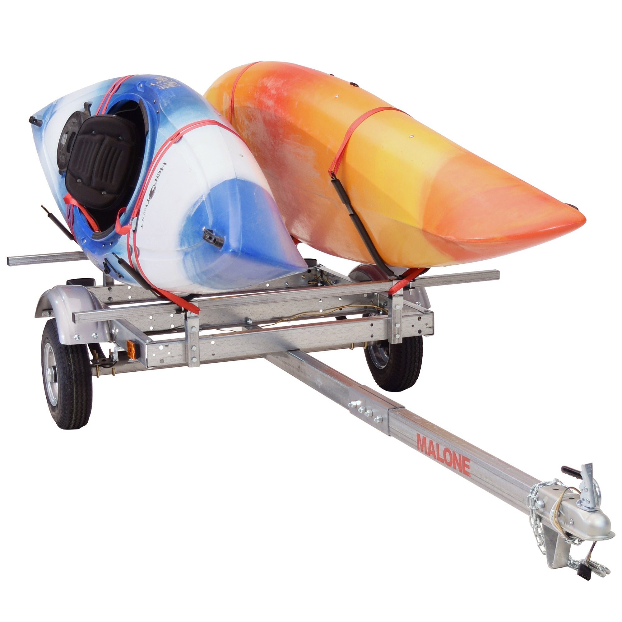 Malone EcoLight 2 Boat J Rack Kayak Trailer Package MPG586XJ - Heavy Duty Kayak Carrier for Secure Transport - Perfect for Road Trips, Camping & Water Sports Adventures