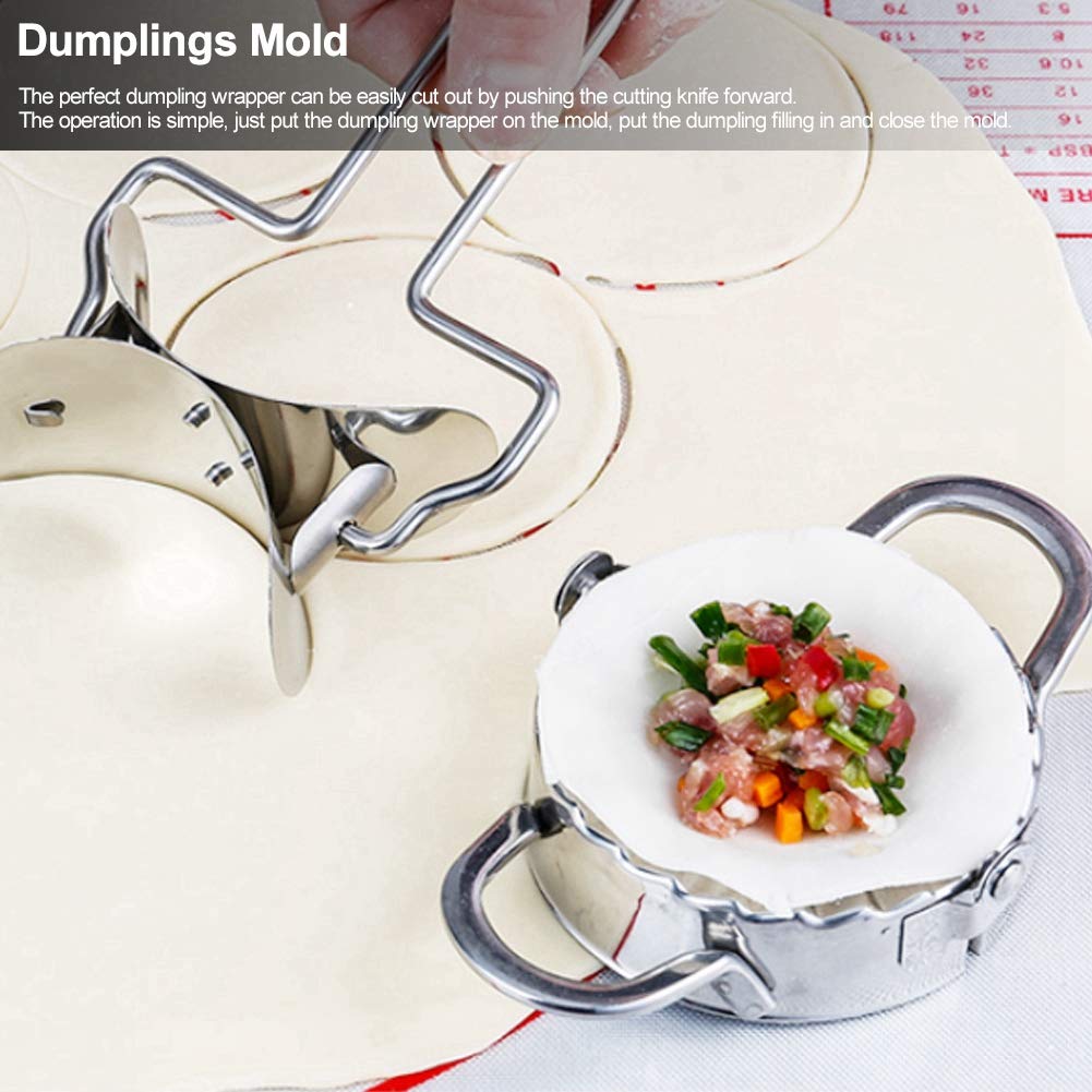 Fdit 3-Piece Stainless Steel Dumpling Maker Set - Manual Dumpling Wrapper Press & Cutter for Homemade Dumplings - Durable Kitchen Gadget for Asian Cooking, Family Meals & Holiday Food Prep
