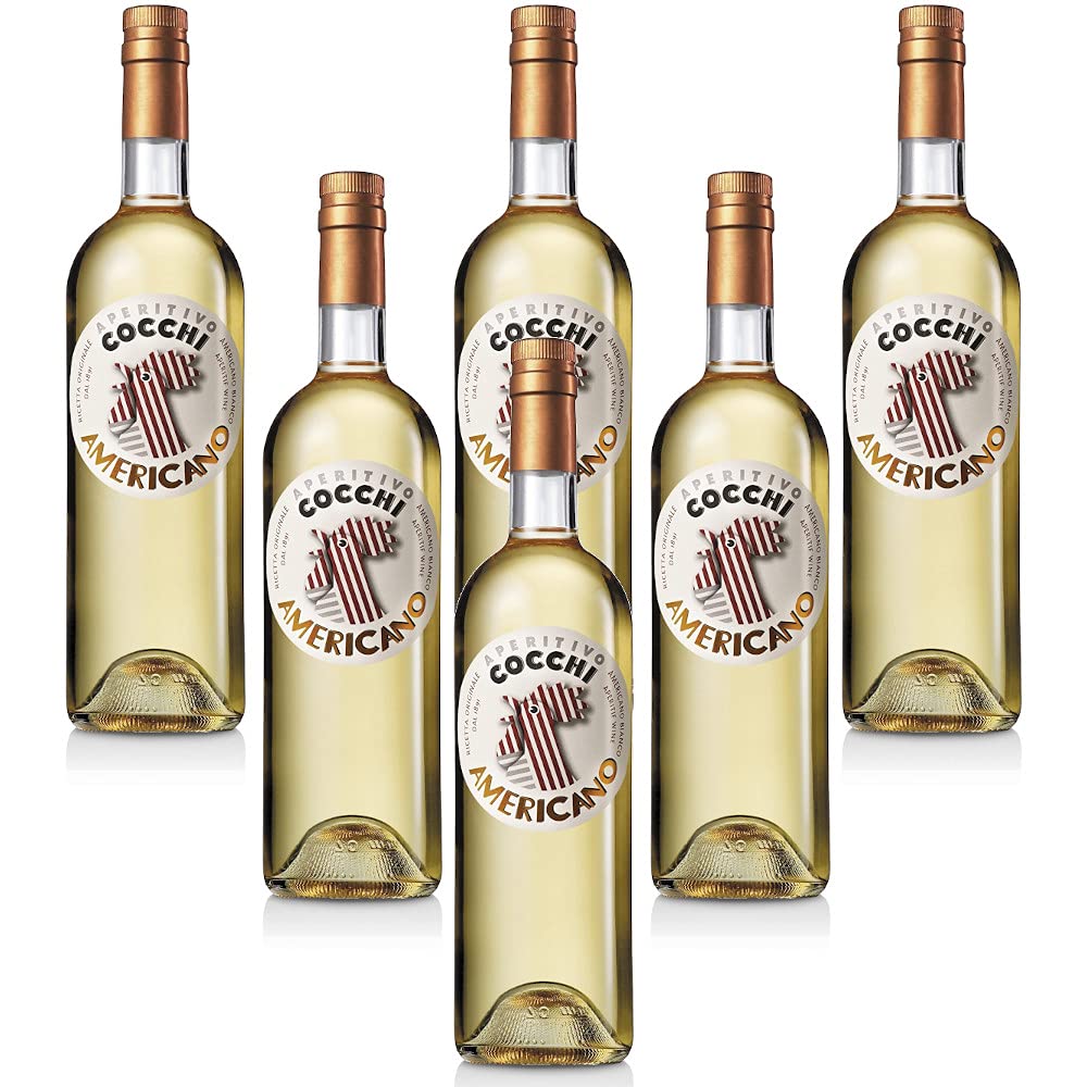 Americano Cocktail - Premium Italian Aperitif (6 Bottles, 75cl Each) - Perfect for Happy Hour, Parties & Home Entertaining